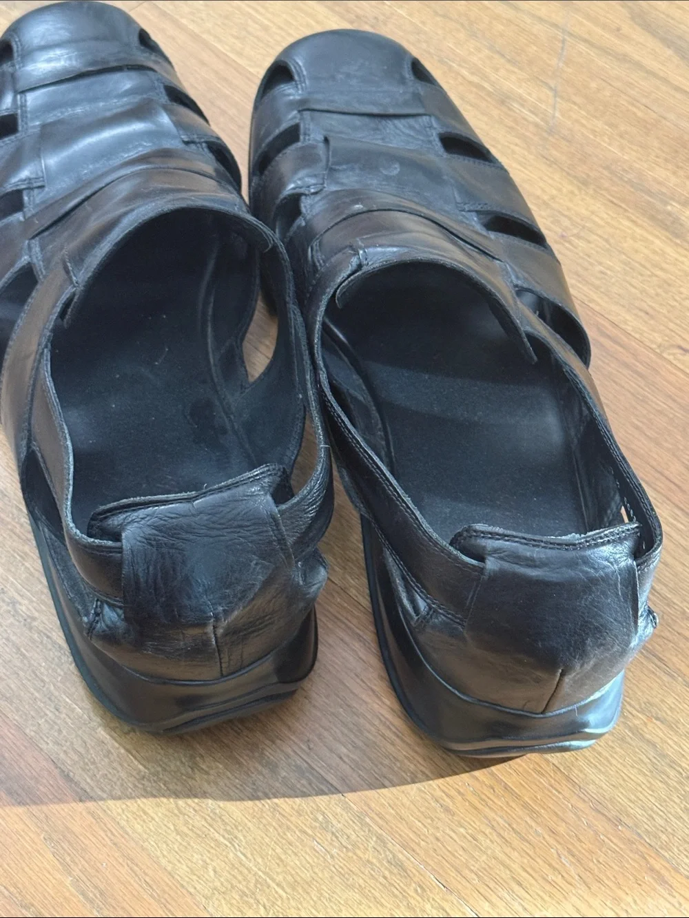 Cole Haan Men's Black Leather Sandals 13